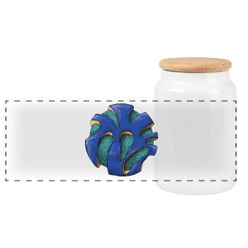 Living Azure Knot - Panoramic Cookie Jar with Wooden Lid - white - Front