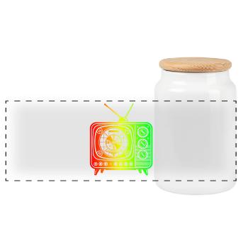 Télévision rétro – Oldschool Vibes - Boîte à biscuits avec couvercle en bois - blanc - Devant