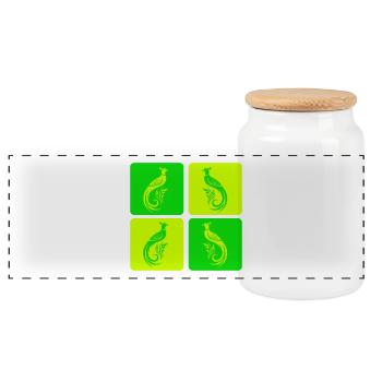 Faisan élégant – la nature rencontre l’art - Boîte à biscuits avec couvercle en bois - blanc - Devant