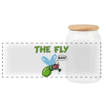 The fly - Panoramic Cookie Jar with Wooden Lid - white - Front