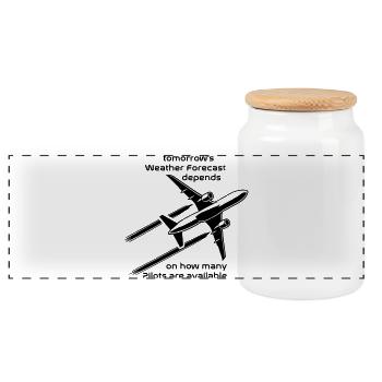 Tomorrow's Weather Forecast Depends On How Many - Panoramic Cookie Jar with Wooden Lid - white - Front