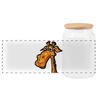Giraffe Tierkostüme Fleckenmuster - Panorama Keksdose mit Holzdeckel - Weiß - Vorne