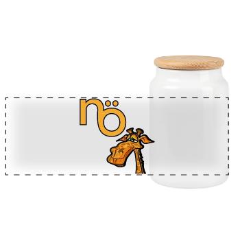 ABSAGE NEIN NÖ GIRAFFE - Panorama Keksdose mit Holzdeckel - Weiß - Vorne