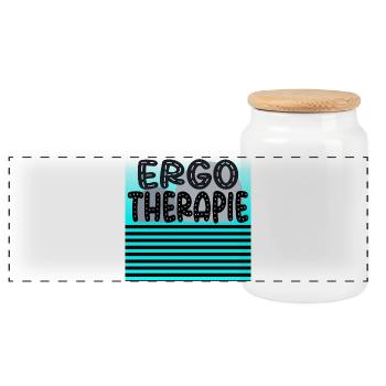 GENESUNG ERGOTHERAPIE - Panorama Keksdose mit Holzdeckel - Weiß - Vorne