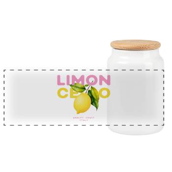 Limoncello Citrons Amalfi Italie Été - Boîte à biscuits avec couvercle en bois - blanc - Devant