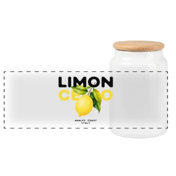 Limoncello Citrons Amalfi Italie Été - Boîte à biscuits avec couvercle en bois - blanc - Devant