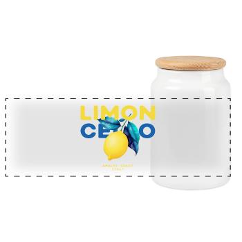 Limoncello Citrons Amalfi Italie Été - Boîte à biscuits avec couvercle en bois - blanc - Devant