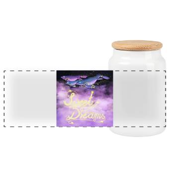 Sweet Dreams Space-Whale - Boîte à biscuits avec couvercle en bois - blanc - Devant