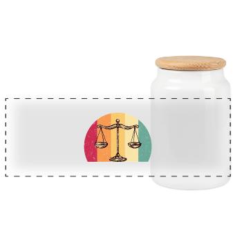 Lawyer Lawyer Jura Libra of Justice Vintage - Panoramic Cookie Jar with Wooden Lid - white - Front