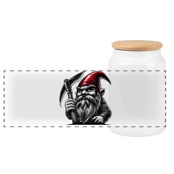 Not all dwarves are nice - Panoramic Cookie Jar with Wooden Lid - white - Front