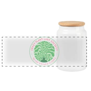 Emblème de la Crazy Plant Lady Society - Boîte à biscuits avec couvercle en bois - blanc - Devant