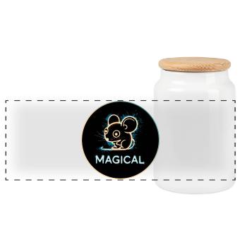 Magic Mouse - Panoramic Cookie Jar with Wooden Lid - white - Front