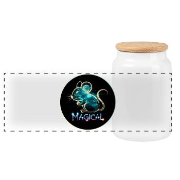 Magic Rat - Panoramic Cookie Jar with Wooden Lid - white - Front