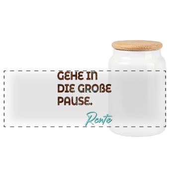 RUHESTAND RENTE ABSCHIED PAUSE - Panorama Keksdose mit Holzdeckel - Weiß - Vorne