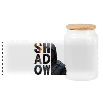 Shadow - Panorama Keksdose mit Holzdeckel - Weiß - Vorne