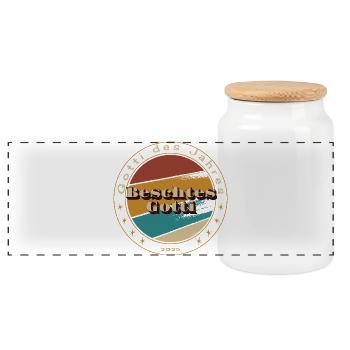 Beschtes Gotti - Panoramic Cookie Jar with Wooden Lid - white - Front