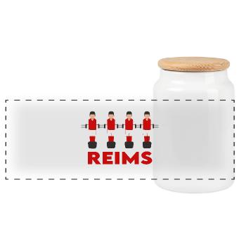 Reims - Panorama Keksdose mit Holzdeckel - Weiß - Vorne