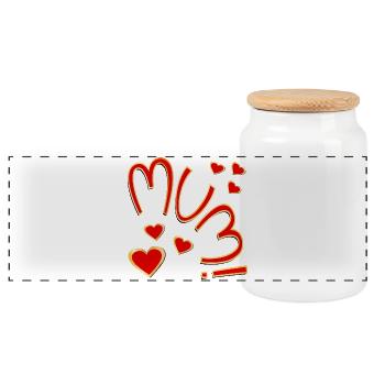 IDÉES CADEAUX POUR MAMAN - LETTRAGE MAMAN - Boîte à biscuits avec couvercle en bois - blanc - Devant