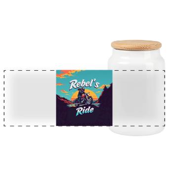 Rebel s Ride - Boîte à biscuits avec couvercle en bois - blanc - Devant