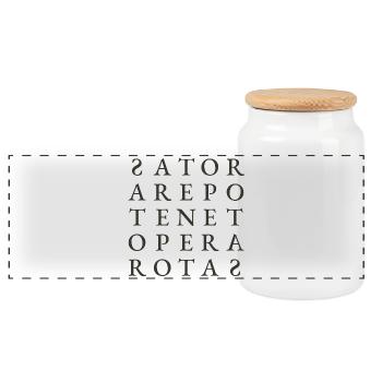 SATOR AREPO TENET OPERA ROTAS - Boîte à biscuits avec couvercle en bois - blanc - Devant