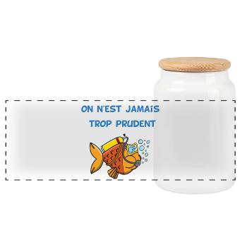 Poisson plongeur - Boîte à biscuits avec couvercle en bois - blanc - Devant