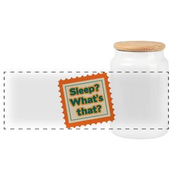 Dormir Qu’est-ce que c’est que ce design de tampon rétro - Boîte à biscuits avec couvercle en bois - blanc - Devant