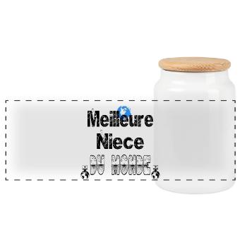 Meilleure Nièce du Monde - Boîte à biscuits avec couvercle en bois - blanc - Devant