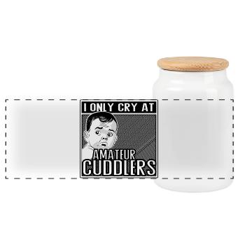 I Only Cry at Amateur Cuddlers - Panorama Keksdose mit Holzdeckel - Weiß - Vorne
