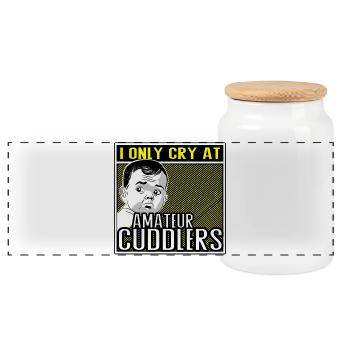 I Only Cry at Amateur Cuddlers - Panorama Keksdose mit Holzdeckel - Weiß - Vorne