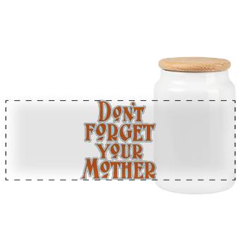 Don’t Forget Mother Statement - Panorama Keksdose mit Holzdeckel - Weiß - Vorne