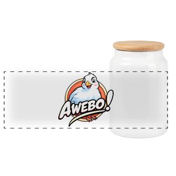 Awebo - Panorama Keksdose mit Holzdeckel - Weiß - Vorne