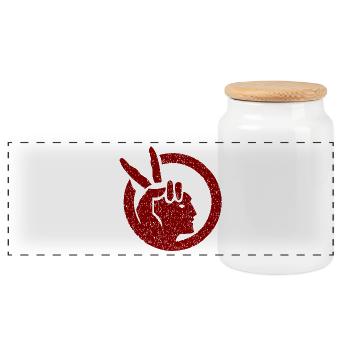 Flagge der American Indian Movement - Panorama Keksdose mit Holzdeckel - Weiß - Vorne