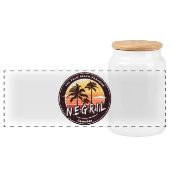 Negril, Jamaïque – Le paradis de Palm Beach - Boîte à biscuits avec couvercle en bois - blanc - Devant