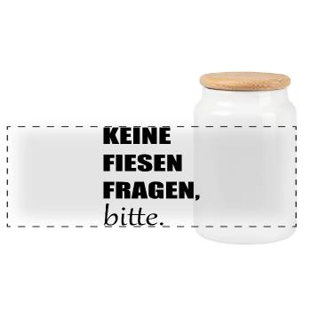 FIESE FRAGEN PRÜFUNG - TEST ABSCHLUSSFRAGEN - Panorama Keksdose mit Holzdeckel - Weiß - Vorne