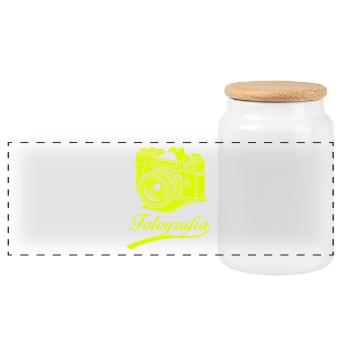 Fotografia – Vintage Camera - Panoramic Cookie Jar with Wooden Lid - white - Front