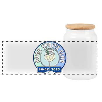 Unisex Spritz Cocktail Crewneck Sweatshirt - Panoramic Cookie Jar with Wooden Lid - white - Front