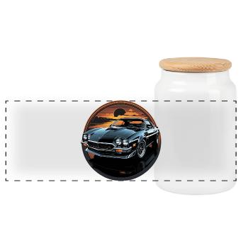 car_02 - Panorama Keksdose mit Holzdeckel - Weiß - Vorne