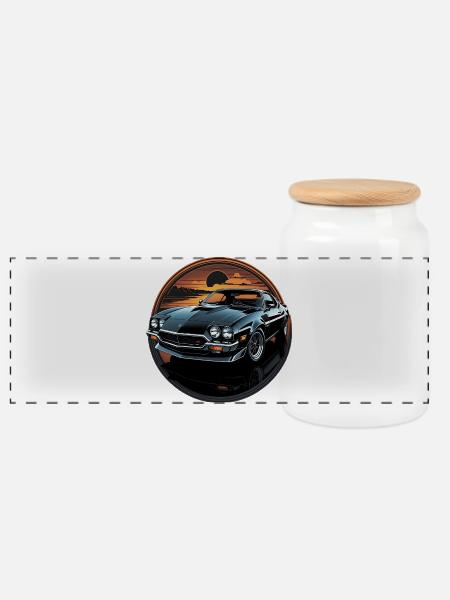 car_02 - Panorama Keksdose mit Holzdeckel - Weiß