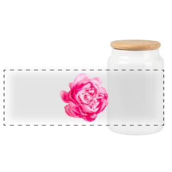 Fleur Princesse Alexandra de Kent Rose - Boîte à biscuits avec couvercle en bois - blanc - Devant