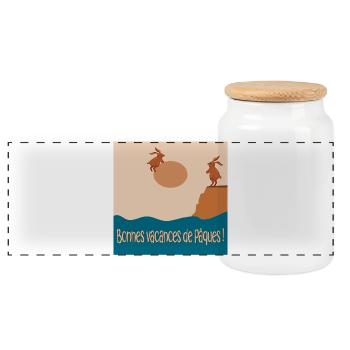 Bonnes vacances de Pâques - Boîte à biscuits avec couvercle en bois - blanc - Devant