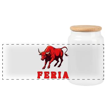 FERIA - Panorama Keksdose mit Holzdeckel - Weiß - Vorne