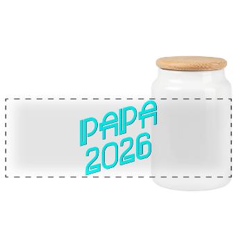 SCHWANGERSCHAFT VERKÜNDEN - VATER 2026 PAPA - Panorama Keksdose mit Holzdeckel - Weiß - Vorne