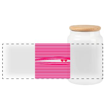 LOVE DECLARATION RELATIONSHIP LOVE HEARTS - Panoramic Cookie Jar with Wooden Lid - white - Front