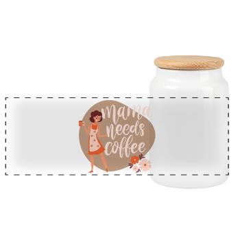 Maman a besoin de café - Boîte à biscuits avec couvercle en bois - blanc - Devant