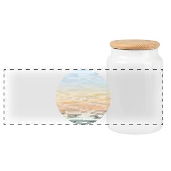 Adventure Abenteuer Illustration - Panorama Keksdose mit Holzdeckel - Weiß - Vorne