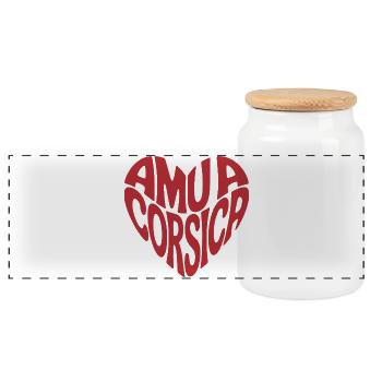 Amu A Corsica - Boîte à biscuits avec couvercle en bois - blanc - Devant