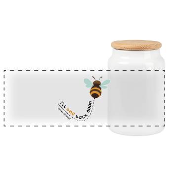 Je reviendrai bientôt - Boîte à biscuits avec couvercle en bois - blanc - Devant