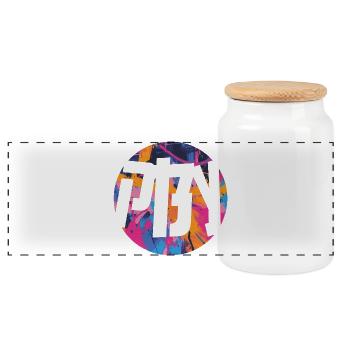 PBY LOGO 2025 - Panoramic Cookie Jar with Wooden Lid - white - Front