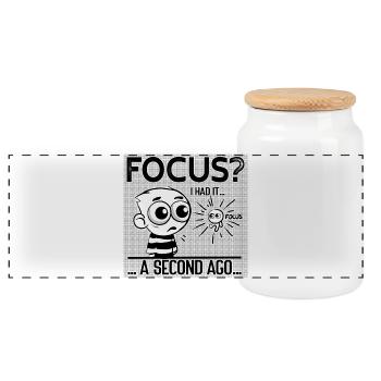 Focus? I Had It – ADHD Focus Humor - Panorama Keksdose mit Holzdeckel - Weiß - Vorne