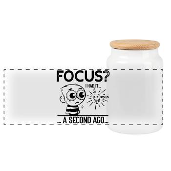 Focus? I Had It – ADHD Focus Humor - Panorama Keksdose mit Holzdeckel - Weiß - Vorne